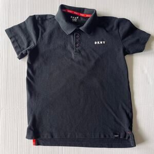 DKNY Boys Black Polo Short Sleeve M 10/12